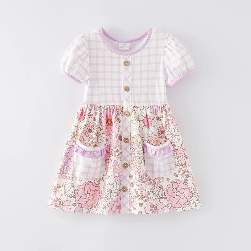 Pink Floral Print Dress