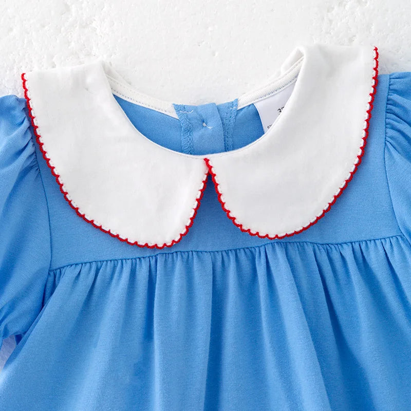 Take Me Out To The Ball Game Blue & Red Ruffled Shorts Set