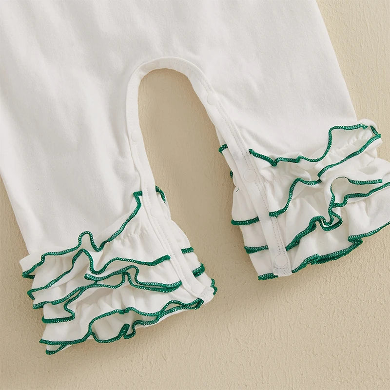 St Patricks Day Lucky Charm Ruffle Romper