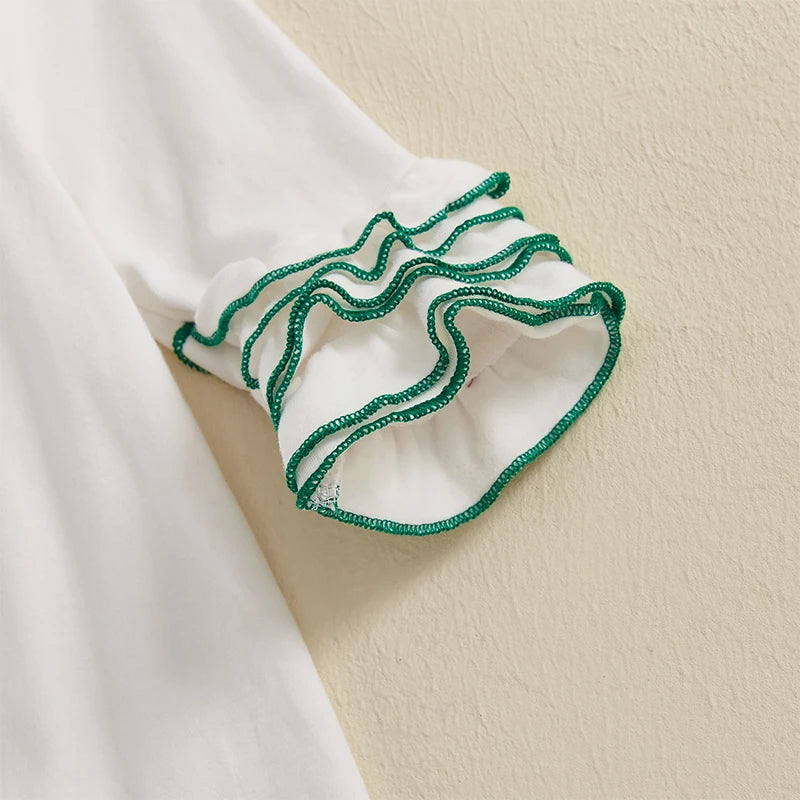St Patricks Day Lucky Charm Ruffle Romper