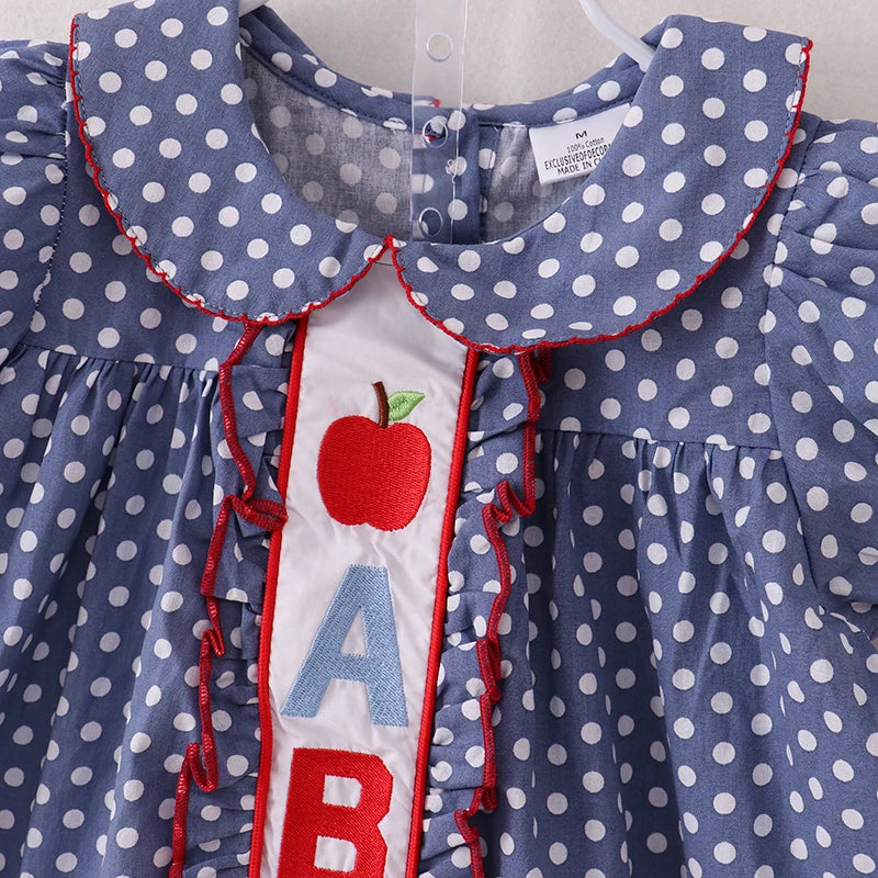 Back To School Cotton Embroidery Short Set