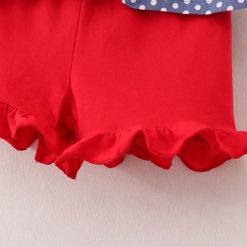 Back To School Cotton Embroidery Short Set