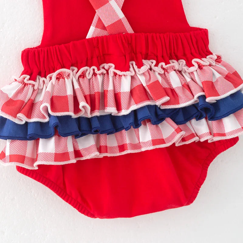 Take Me Out To The Ball Game Ruffled Romper