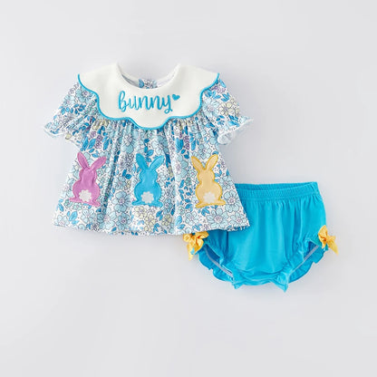 Easter Bunny Embroidery Bloomer Set