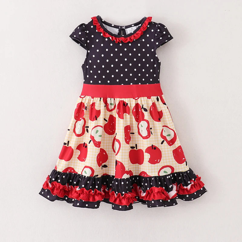Back to School Black Dots Apple Dress