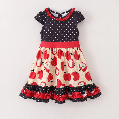 Back to School Black Dots Apple Dress