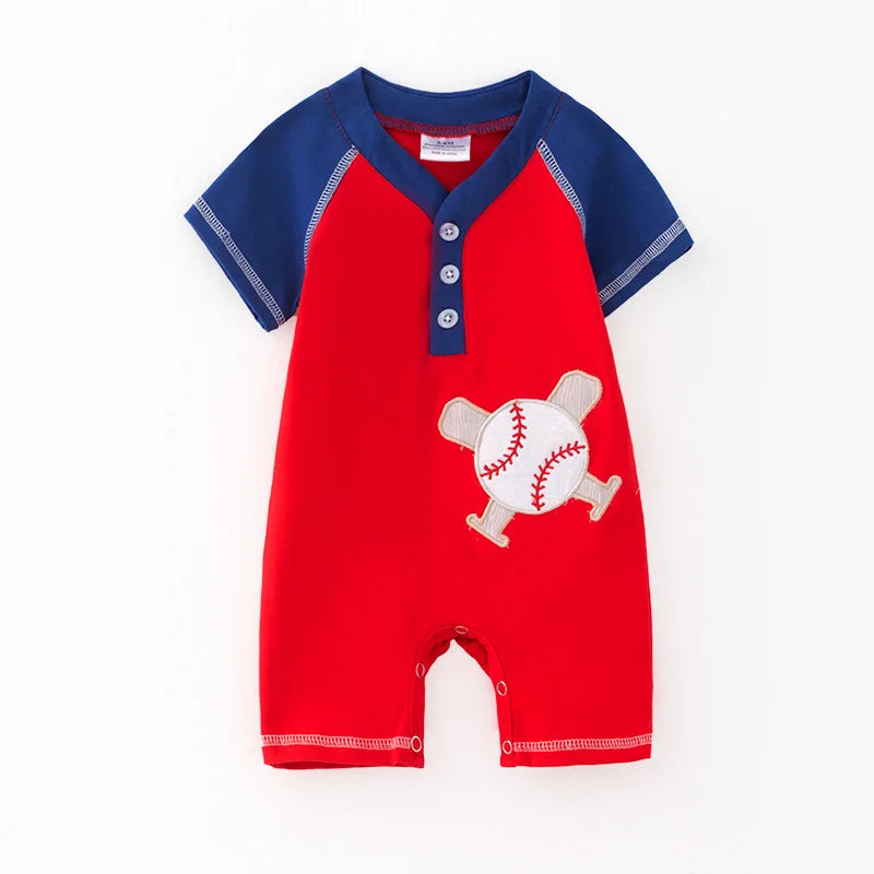 Take Me Out To The Ball Game Boys Romper