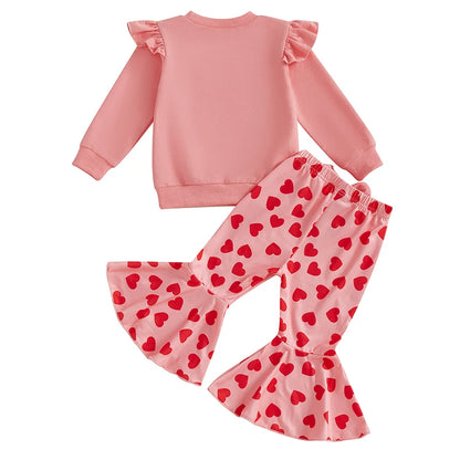 Hello Valentine Sweatshirt & Bell bottoms