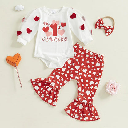 My First Valentines Day Baby Girl Outfit