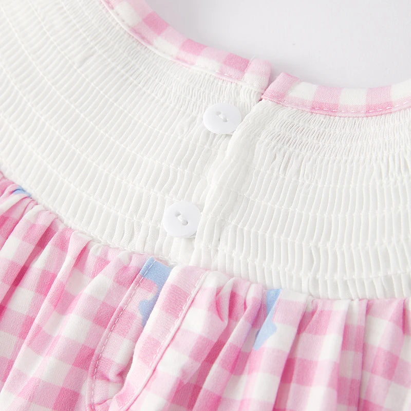 Pink Gingham Jesus Loves Me Dress