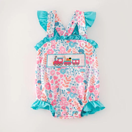 Smocked Train Romper