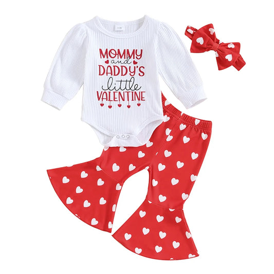 My First Valentines Day Baby Girl Outfit Bell Bottoms