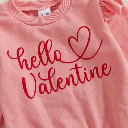 Hello Valentine Sweatshirt & Bell bottoms
