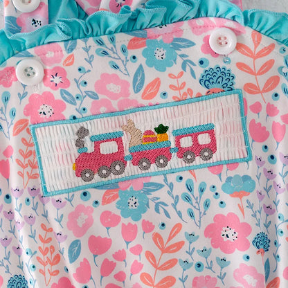 Smocked Train Romper