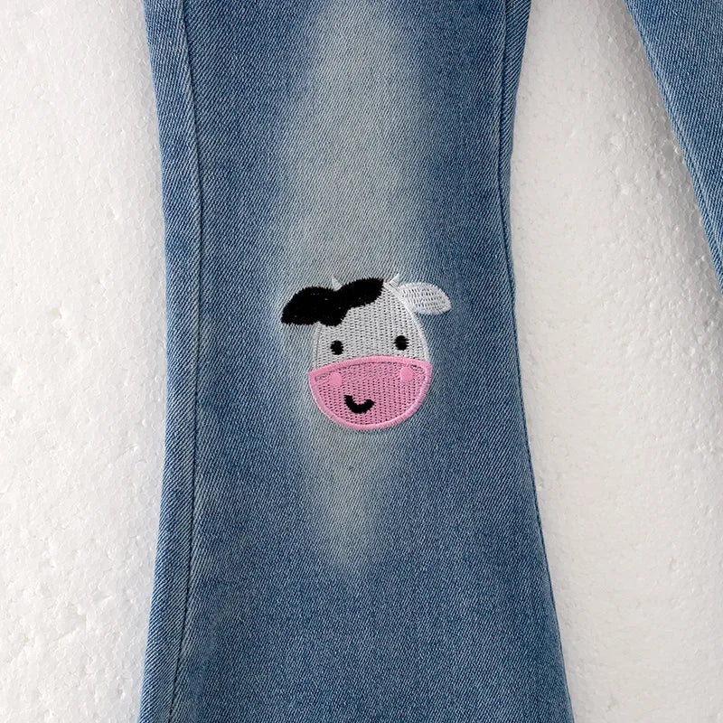 Cow Applique Denim Set