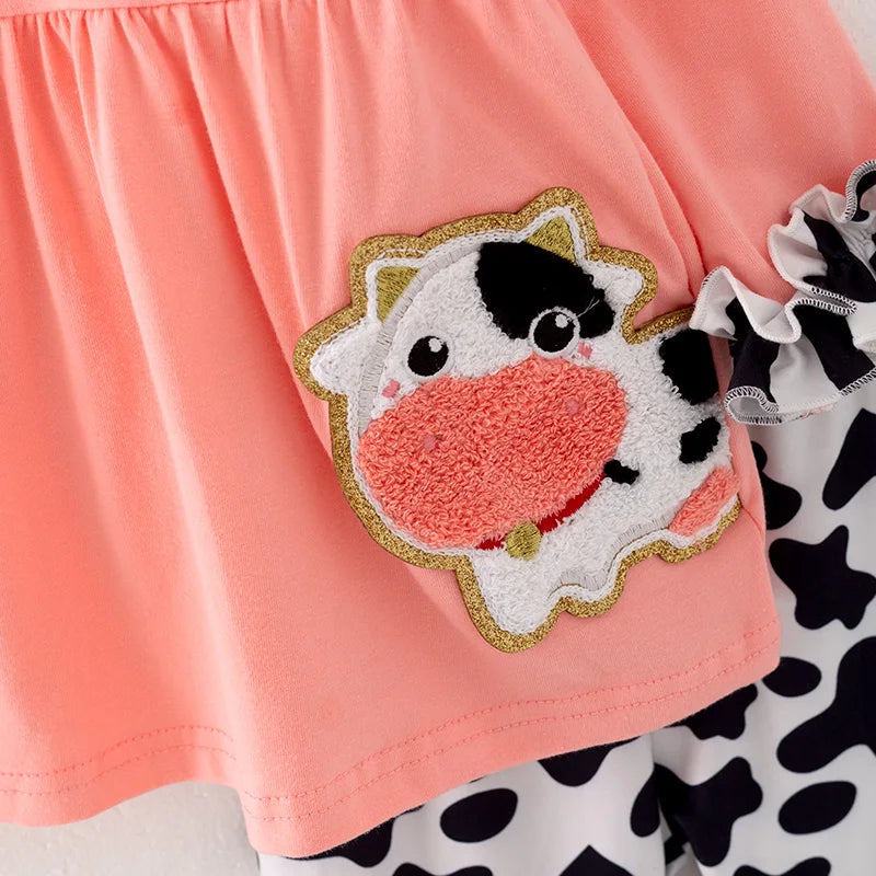 Cow Print Outfit with Ruffled Pants