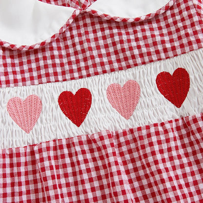 Love Heart Smocked Bubble Romper