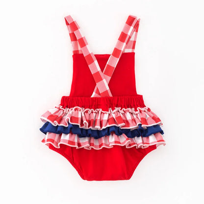 Take Me Out To The Ball Game Ruffled Romper