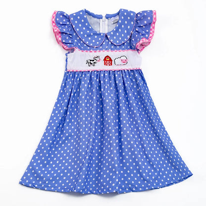 Polka Dot Farm Embroidery Dress