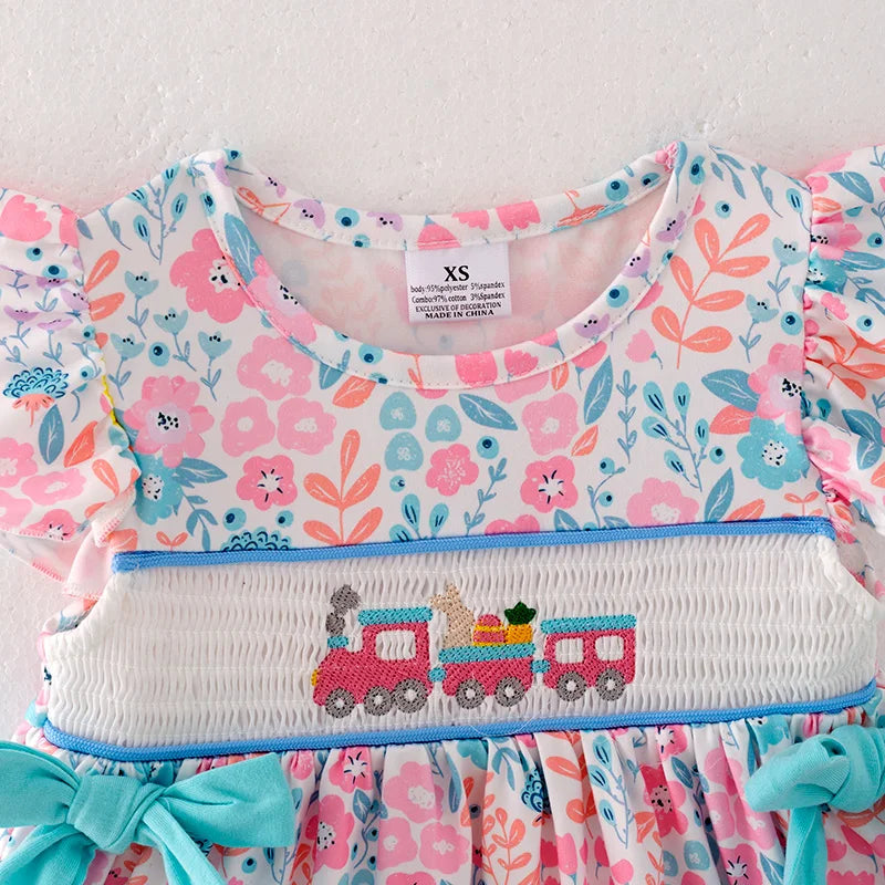 Smocked Train Shorts Set