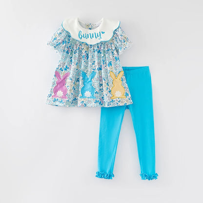 Easter Bunny Embroidery Outfit Set