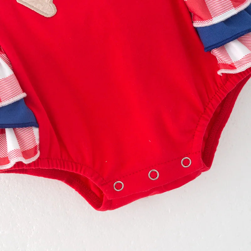 Take Me Out To The Ball Game Ruffled Romper