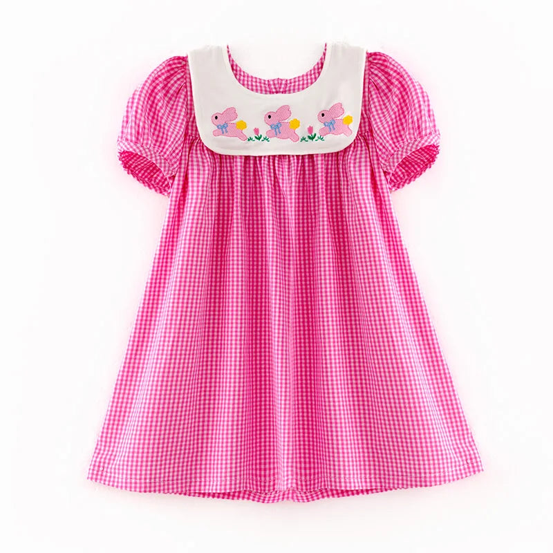 Pink Gingham Bunny Dress
