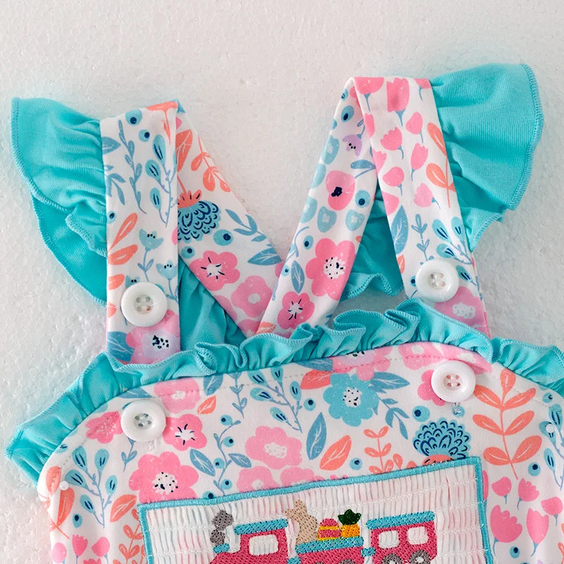 Smocked Train Romper