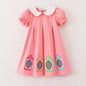 Back To School Coral Crayon Embroidery Cotton Dress