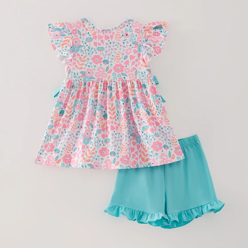 Smocked Train Shorts Set