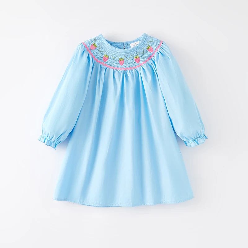 Strawberry Embroidery Smocked Dress