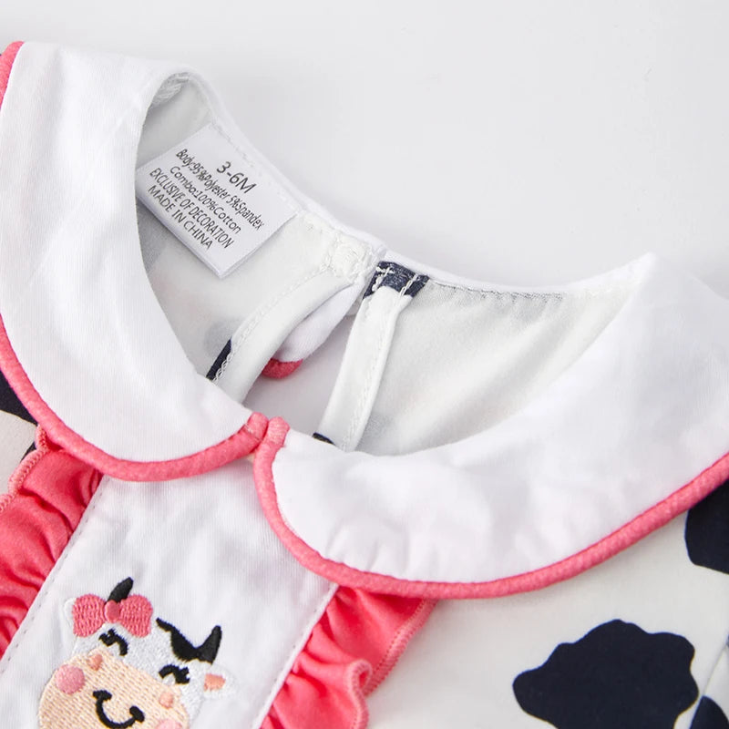 Cow Embroidered Romper