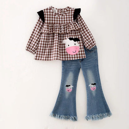 Cow Applique Denim Set
