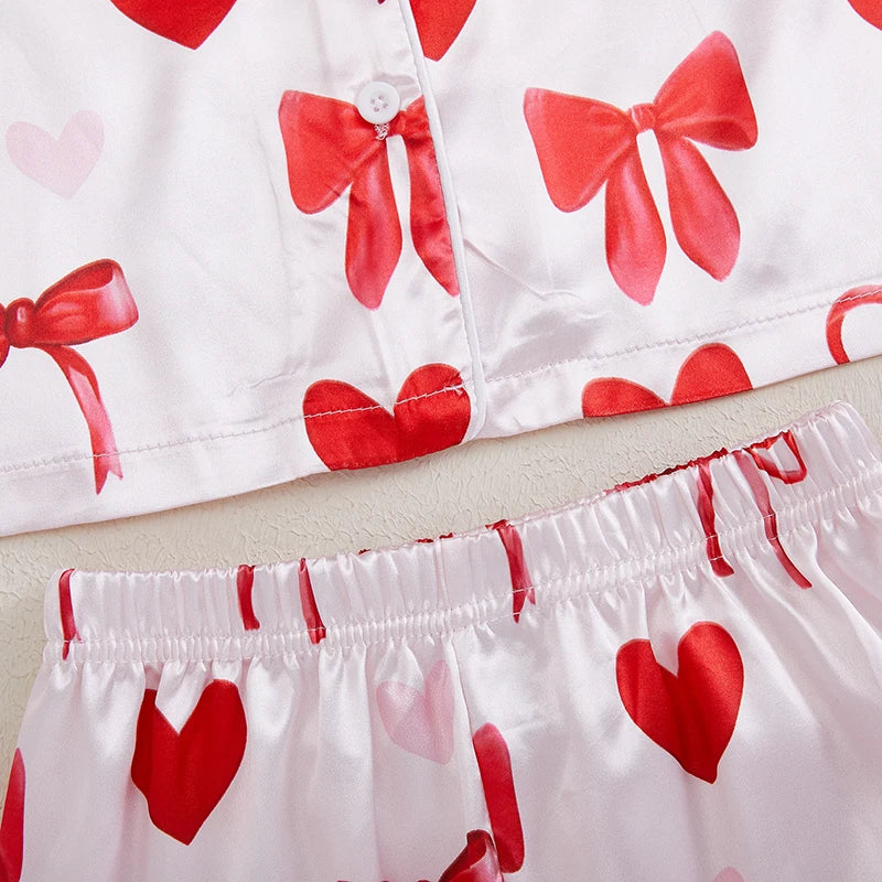 Valentines Day Satin Silk Pajamas toddler