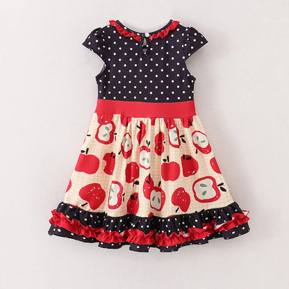 Back to School Black Dots Apple Dress