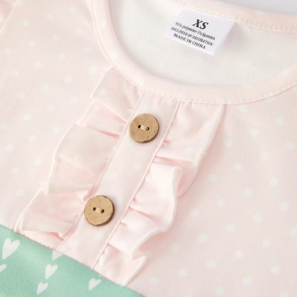 Floral Print Ruffled O-Neck Outfit Set