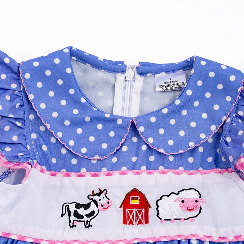 Polka Dot Farm Embroidery Dress