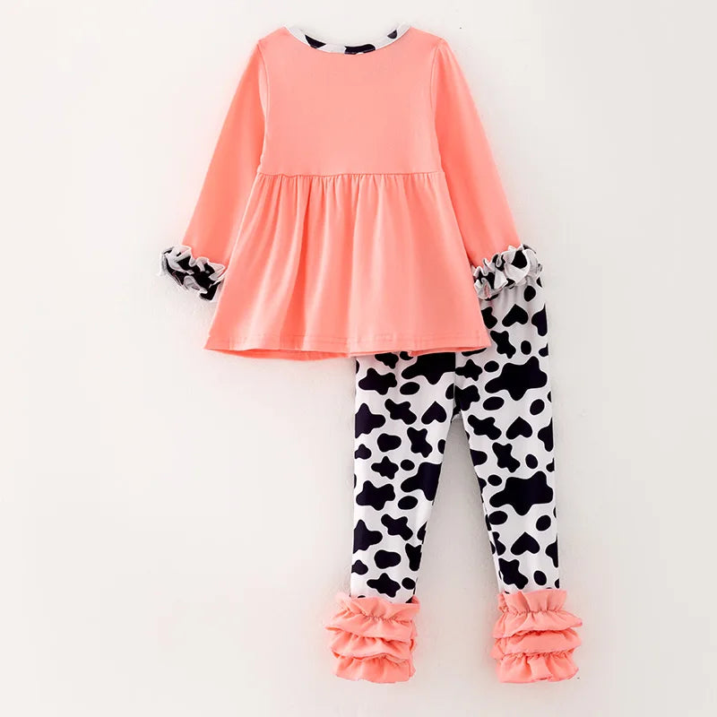 Cow Print Outfit with Ruffled Pants
